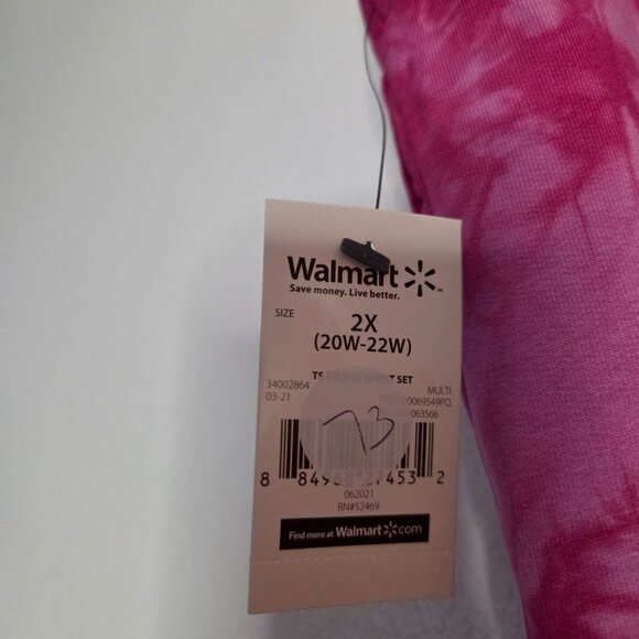 Terra & Sky Plus 2X Tie Dye Pink Shorts and Sweatshirt Set 2-Piece - Picture 12 of 12